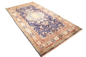 Semi Antique Purple-navy Tribal 5X10 Nahavand Persian Rug