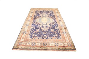 Semi Antique Purple-navy Tribal 5X10 Nahavand Persian Rug