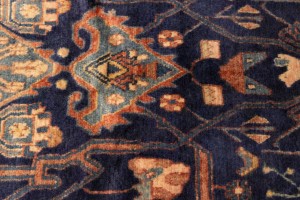 Semi Antique Purple-navy Tribal 5X10 Nahavand Persian Rug