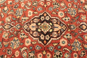 Semi Antique Red Floral 4'3X6'5 Mahal Persian Rug