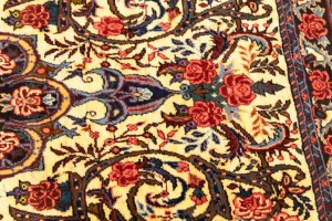 Vintage Cream Floral 3X5 Bidjar Halvaei Persian Rug