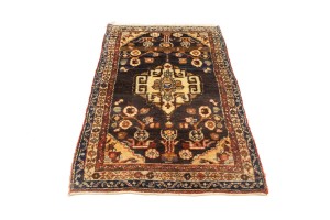Vintage Floral Tribal 3X6 Hamedan Persian Rug