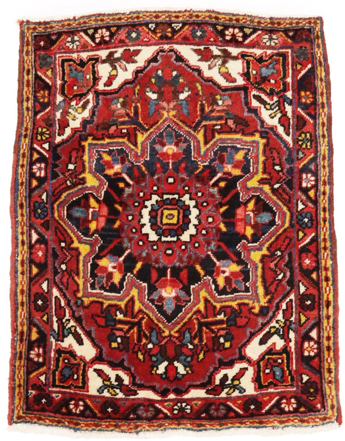 Vintage Floral Red 2'8X3'6 Goravan Heriz Persian Rug