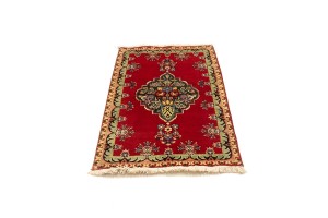 Vintage Floral Red 3X4'6 Tabriz Persian Rug