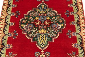 Vintage Floral Red 3X4'6 Tabriz Persian Rug