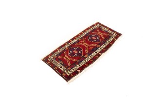 Vintage Red Geometric 2X4 Heriz Persian Rug