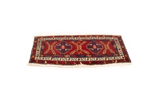 Vintage Red Geometric 2X4 Heriz Persian Rug