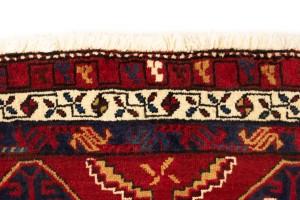 Vintage Red Geometric 2X4 Heriz Persian Rug