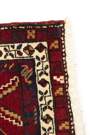 Vintage Red Geometric 2X4 Heriz Persian Rug