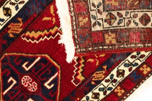 Vintage Red Geometric 2X4 Heriz Persian Rug