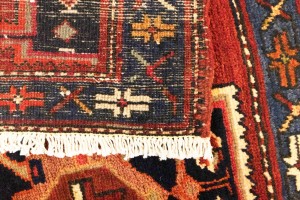 Vintage Red Geometric 2X4 Heriz Persian Rug