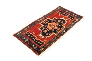 Vintage Red Geometric 2X4 Heriz Persian Rug