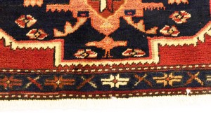 Vintage Red Geometric 2X4 Heriz Persian Rug