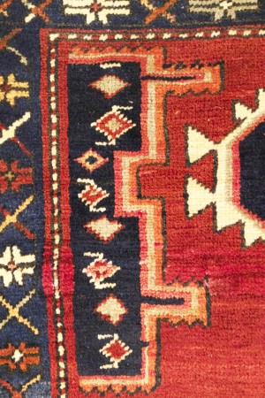 Vintage Red Geometric 2X4 Heriz Persian Rug