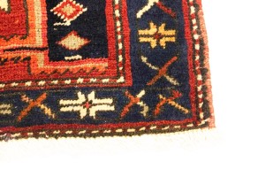 Vintage Red Geometric 2X4 Heriz Persian Rug