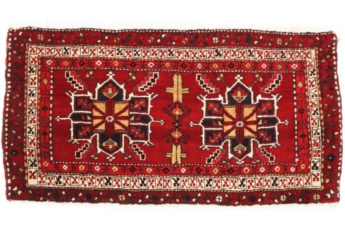 Vintage Red Geometric 2X4 Heriz Persian Rug