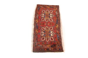 Vintage Red Geometric 1'6X3'6 Heriz Persian Rug
