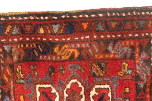 Vintage Red Geometric 1'6X3'6 Heriz Persian Rug