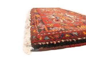 Vintage Red Geometric 1'6X3'6 Heriz Persian Rug