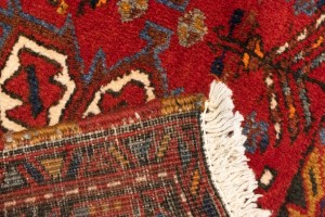Vintage Red Geometric 1'6X3'6 Heriz Persian Rug