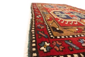 Vintage Red Geometric 2'0X3'8 Heriz Persian Rug