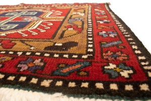 Vintage Red Geometric 2'0X3'8 Heriz Persian Rug