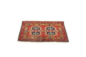 Vintage Red Geometric 2'0X3'8 Heriz Persian Rug