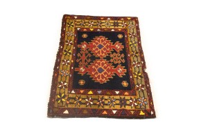 Vintage Tribal Geometric 2X3 Heriz Persian Rug