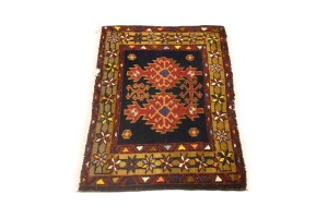 Vintage Tribal Geometric 2X3 Heriz Persian Rug