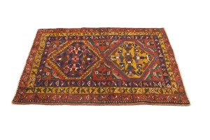 Vintage Red Tribal 4X5 Meshkin Goravan Persian Rug