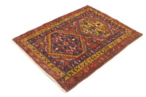 Vintage Red Tribal 4X5 Meshkin Goravan Persian Rug
