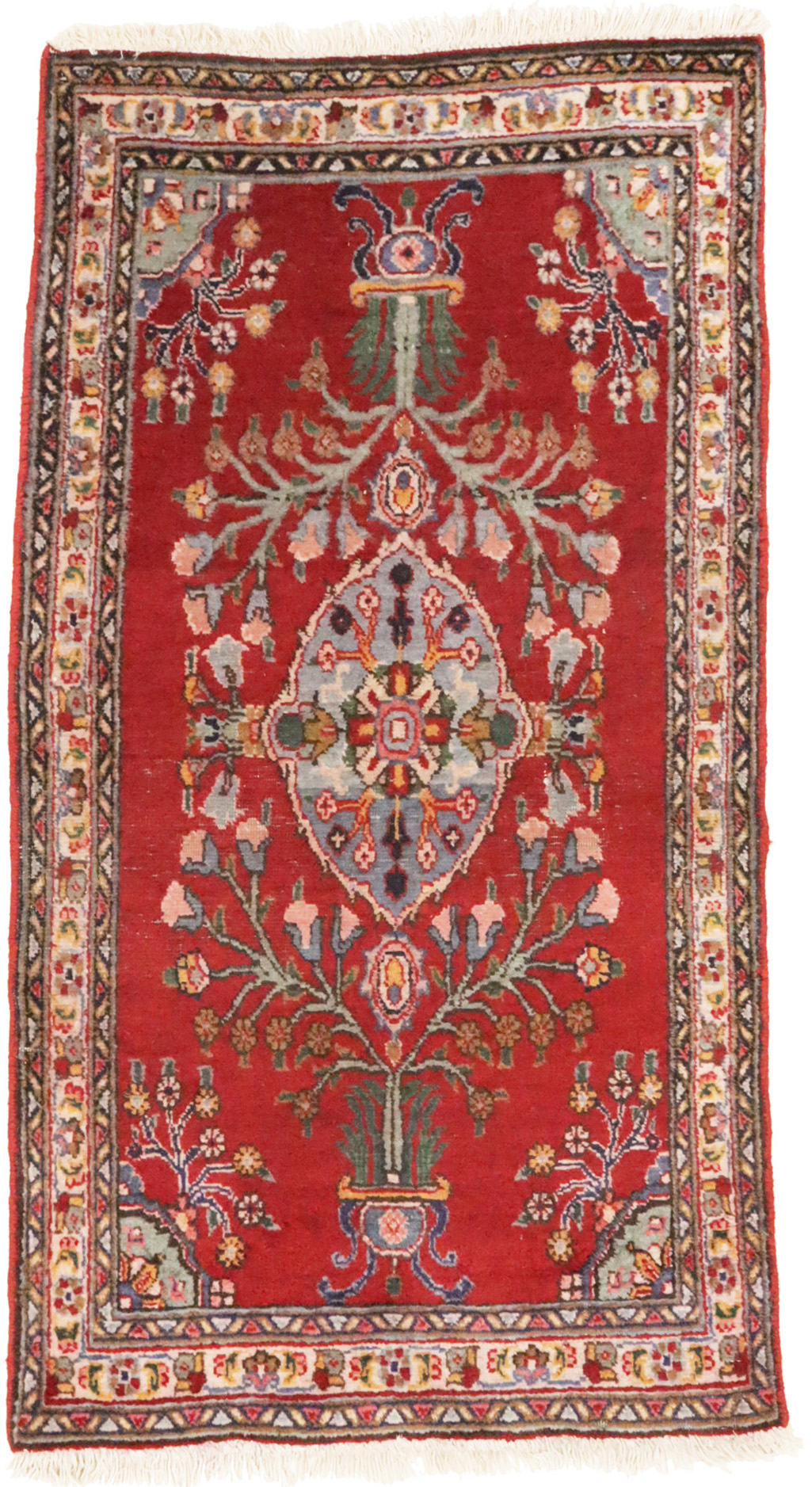 Semi Antique Floral Red 2'6X4'7 Tabriz Persian Rug