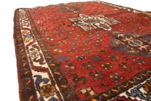 Vintage Tribal Red 3'5X4'7 Karajeh Persian Rug