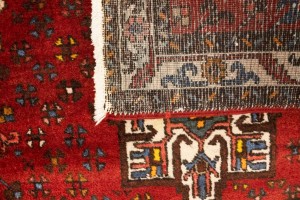 Vintage Tribal Red 3'5X4'7 Karajeh Persian Rug