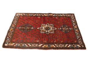 Vintage Tribal Red 3'5X4'7 Karajeh Persian Rug