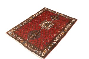 Vintage Tribal Red 3'5X4'7 Karajeh Persian Rug