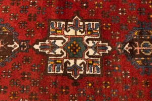 Vintage Tribal Red 3'5X4'7 Karajeh Persian Rug