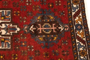 Vintage Tribal Red 3'5X4'7 Karajeh Persian Rug