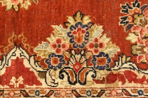 Semi Antique Orange-red Floral 4'3X6'9 Mahal Persian Rug