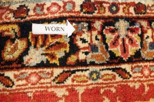Semi Antique Orange-red Floral 4'3X6'9 Mahal Persian Rug