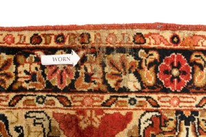 Semi Antique Orange-red Floral 4'3X6'9 Mahal Persian Rug