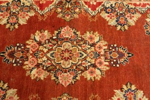Semi Antique Orange-red Floral 4'3X6'9 Mahal Persian Rug