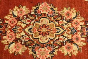Semi Antique Orange-red Floral 4'3X6'9 Mahal Persian Rug