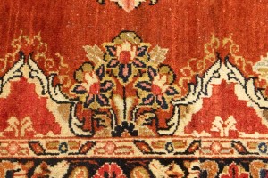 Semi Antique Orange-red Floral 4'3X6'9 Mahal Persian Rug