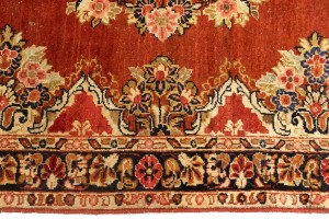 Semi Antique Orange-red Floral 4'3X6'9 Mahal Persian Rug