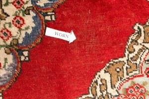 Semi Antique Floral Red 4'9X6'5 Tabriz Persian Rug