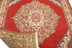 Semi Antique Floral Red 4'9X6'5 Tabriz Persian Rug