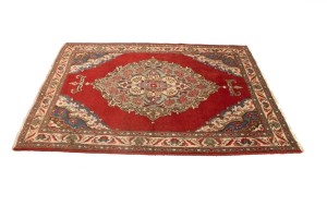 Semi Antique Floral Red 4'9X6'5 Tabriz Persian Rug