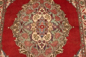 Semi Antique Floral Red 4'9X6'5 Tabriz Persian Rug