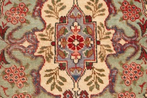 Semi Antique Floral Red 4'9X6'5 Tabriz Persian Rug
